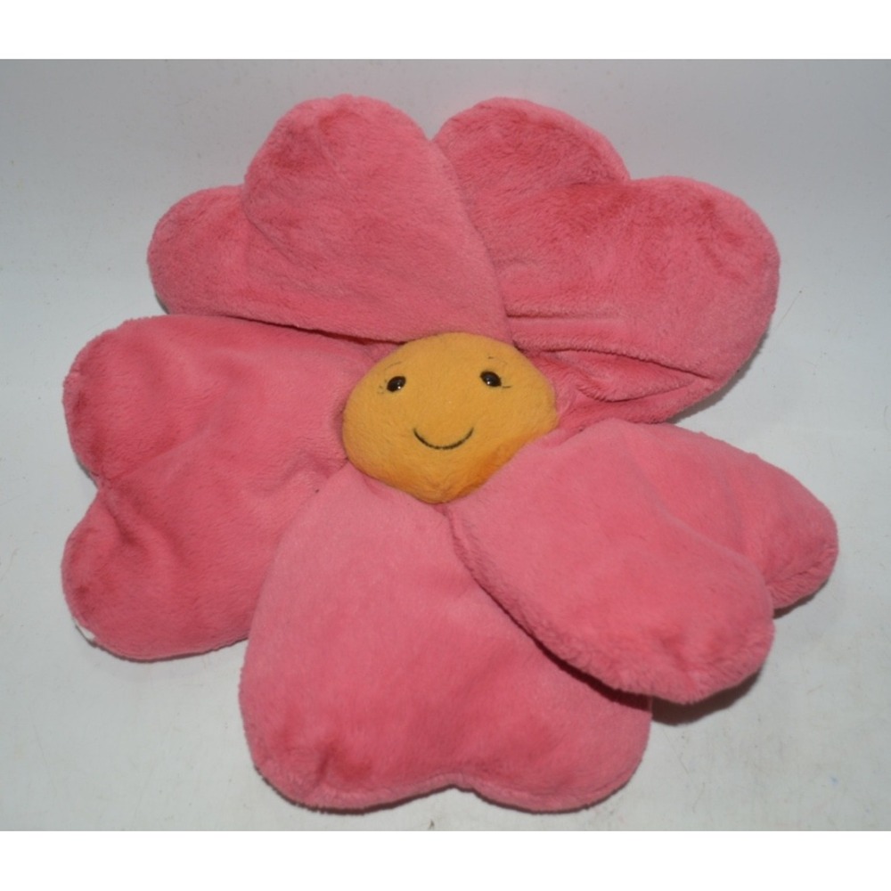 Jellycat Fleury Petunia Pink Flower Plush Pillow 12" – Smiling Face – Soft Toy